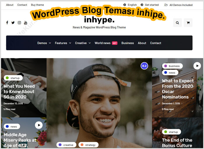 WordPress Blog Teması InHype (Kişisel Ücretli WP Themes)